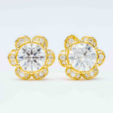 GL Hiphop Jewelry  925 Sterling Silver VVS Round Cut Emerald Cut Moissanite Stud Flower Shape Earring